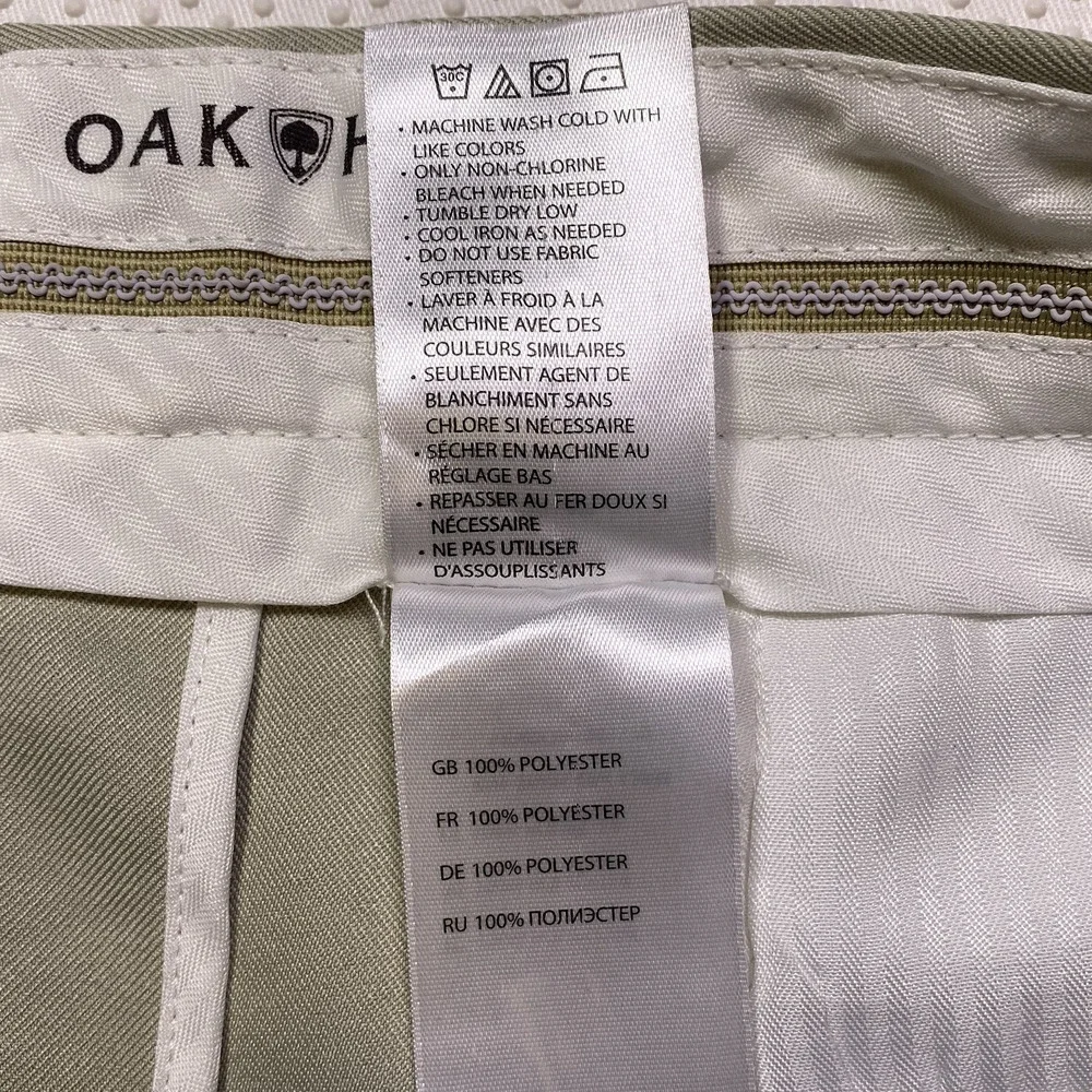 Oak Hill Men's 48 x 28 Big & Tall‎ Wrinkle Free No Iron Tan Khaki Dress Pants
